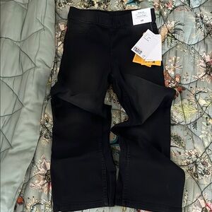 H&M wide leg stretch black jeans kids size 5-6